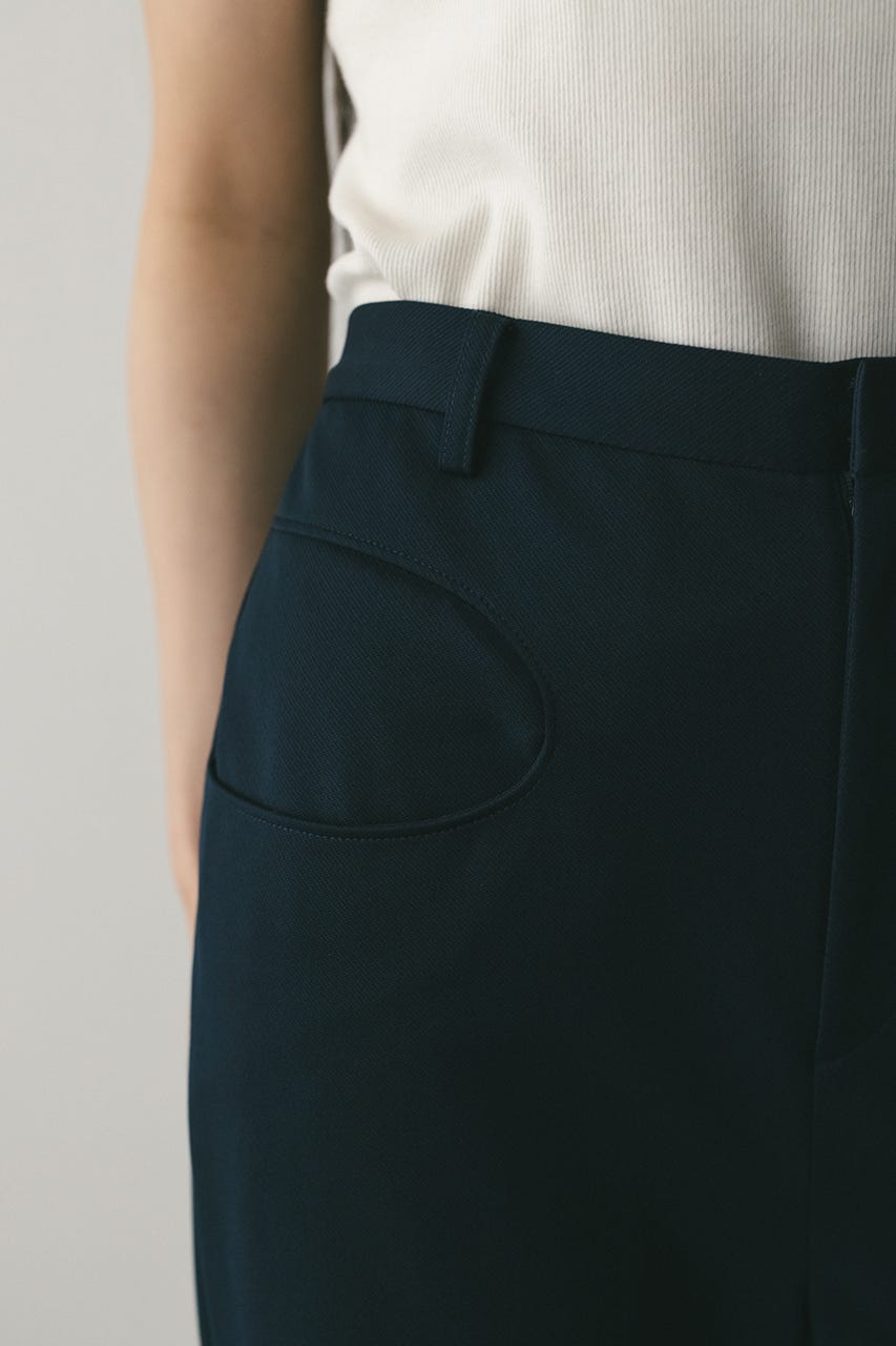 ジャージーセミフレアパンツ NVY M