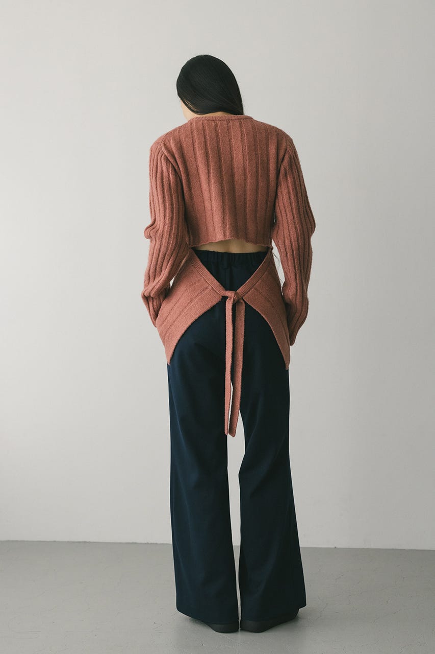 ジャージーセミフレアパンツ NVY M