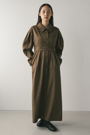 アシンメトリーシャツワンピース