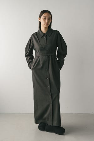 アシンメトリーシャツワンピース
