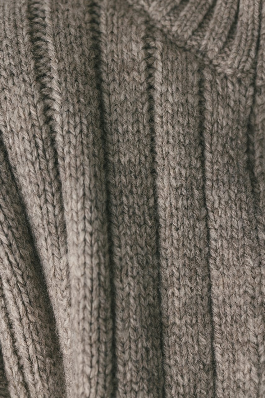 パッファーニットジップカーデ GRY FREE