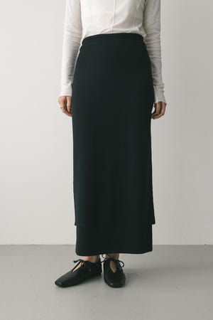 レイヤードニットスカート