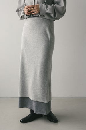 レイヤードニットスカート