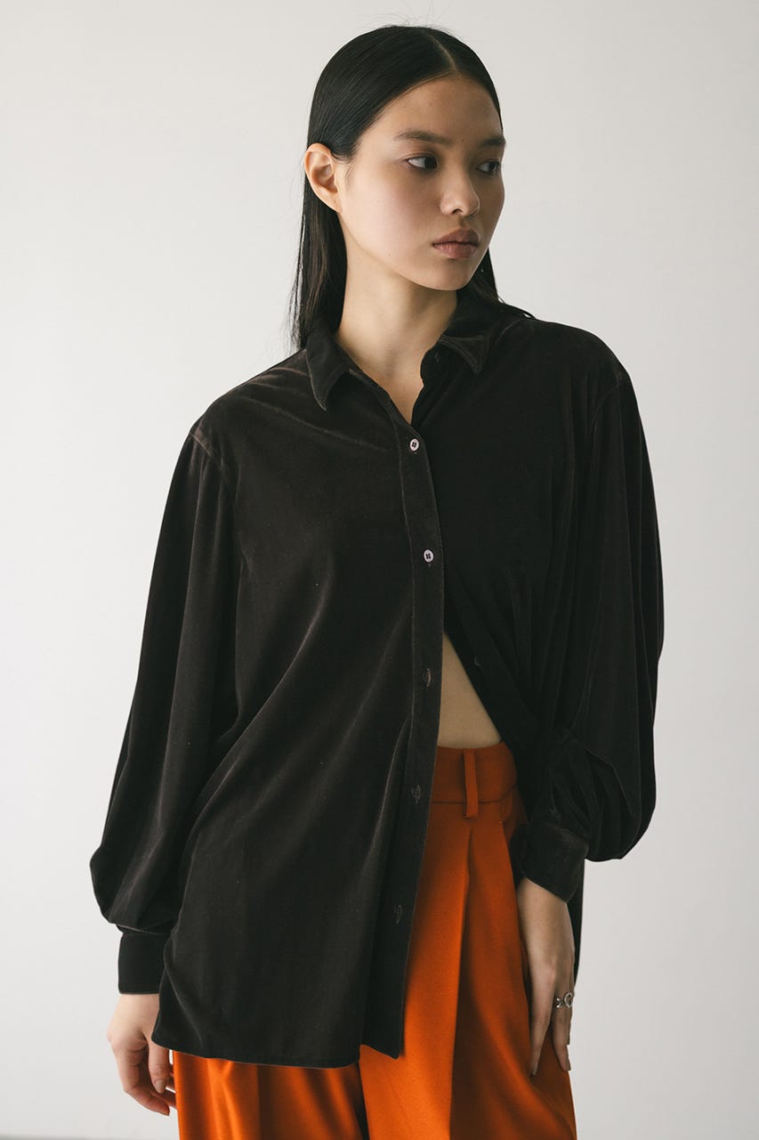 ベロアルーズシャツ BRN FREE