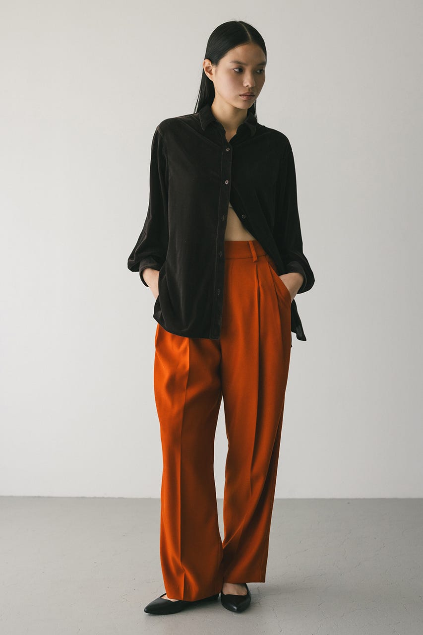 ベロアルーズシャツ BRN FREE