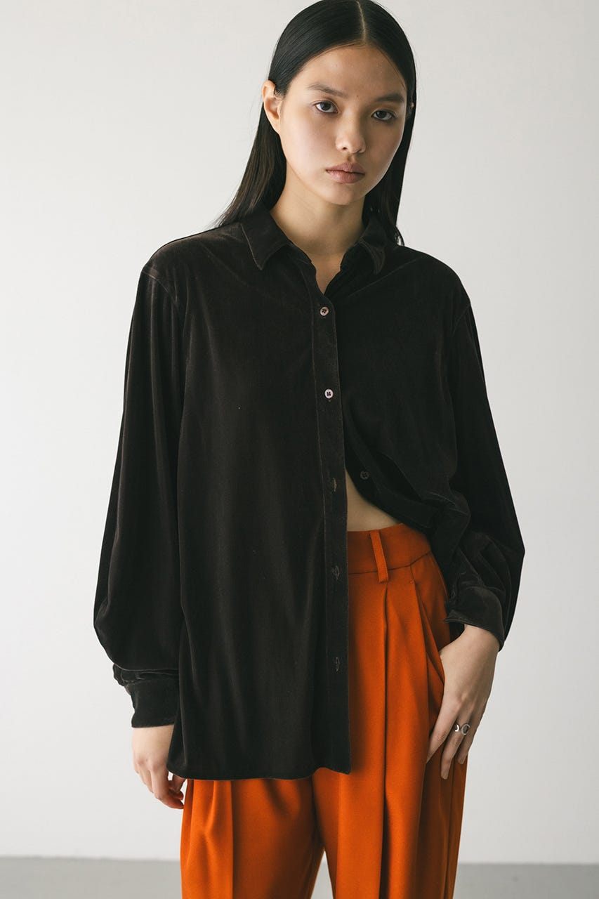 ベロアルーズシャツ BRN FREE