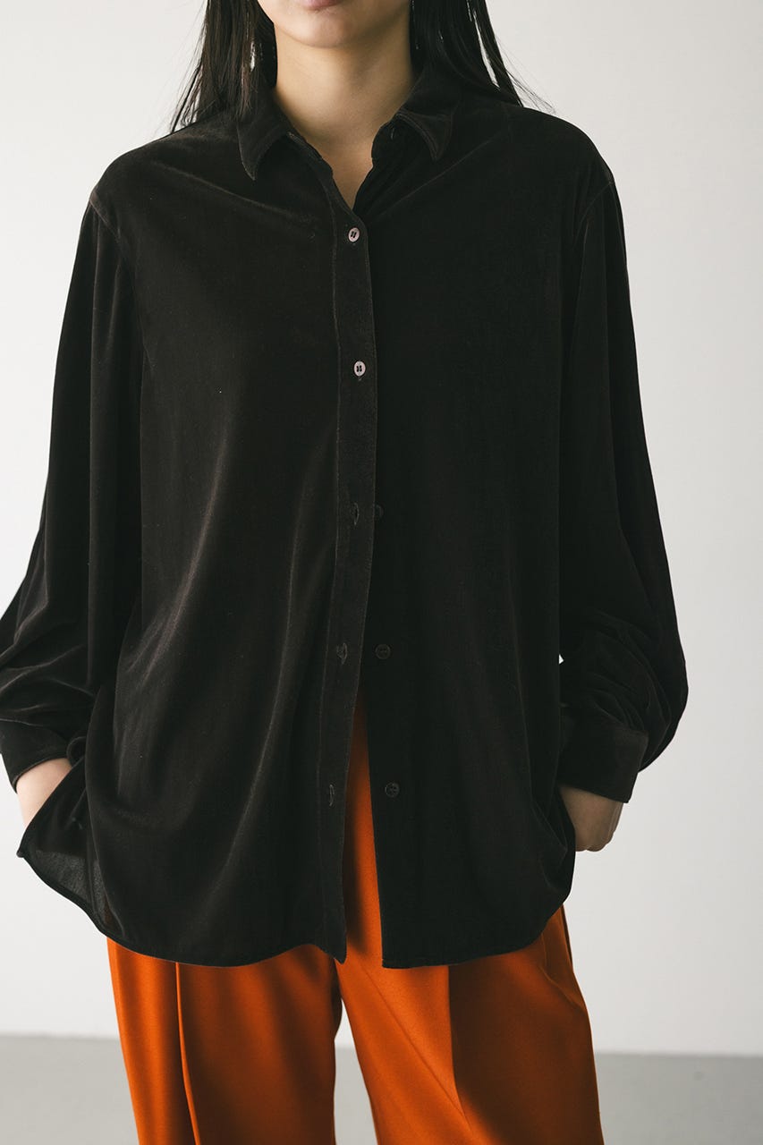 ベロアルーズシャツ BRN FREE