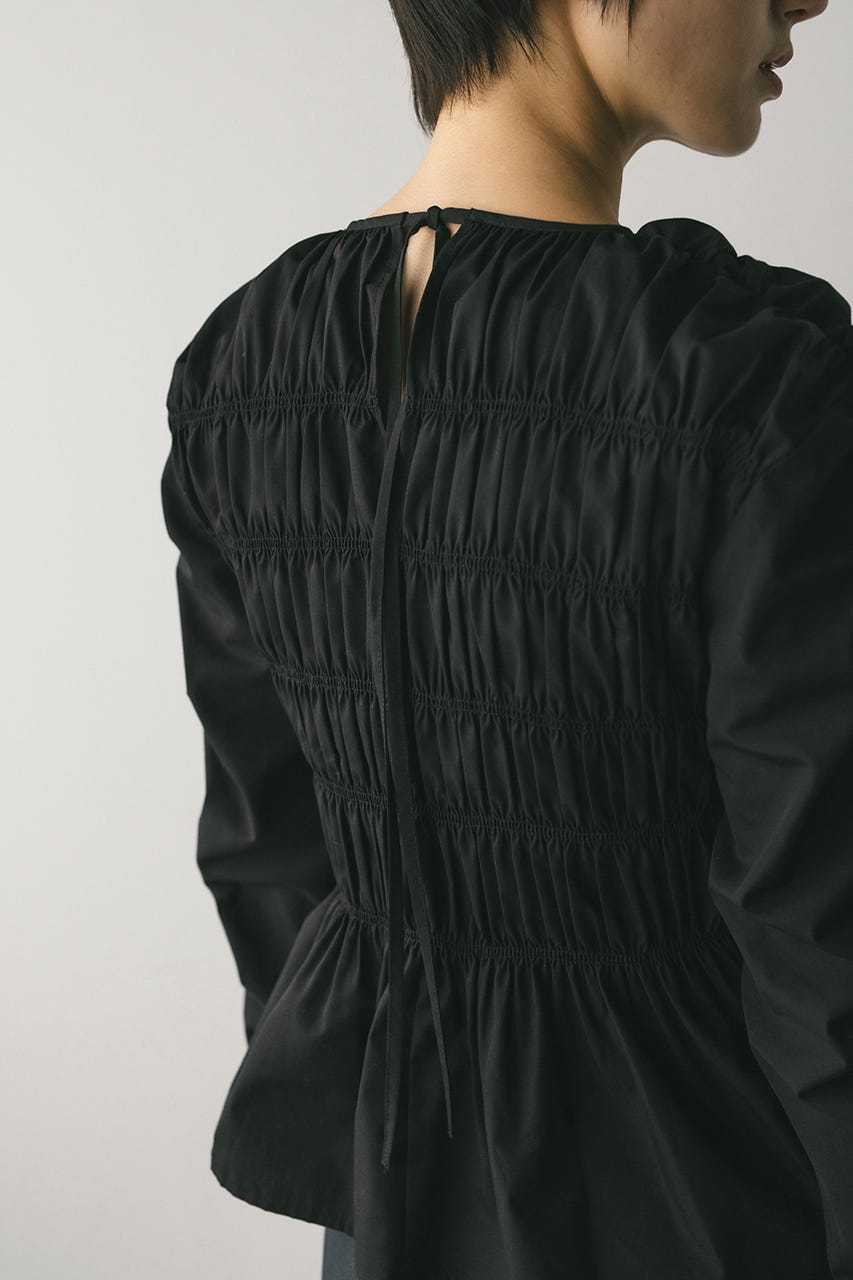 シャーリングブラウス BLK FREE