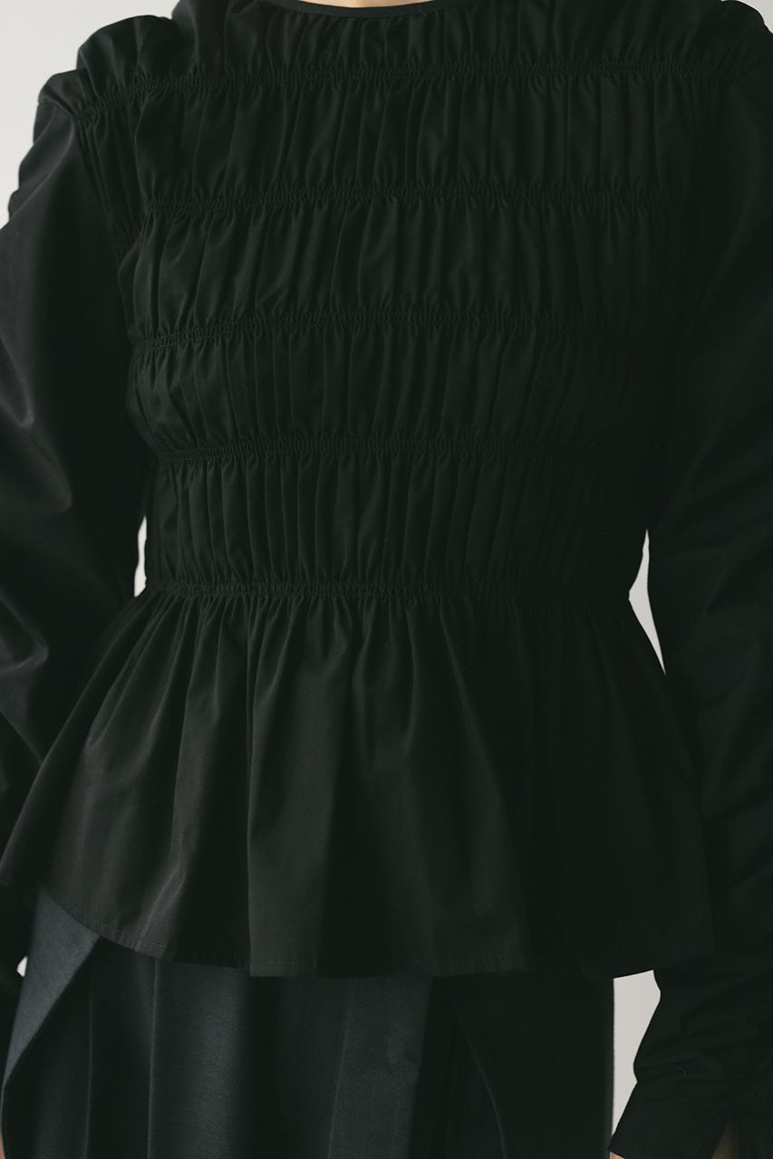 シャーリングブラウス BLK FREE