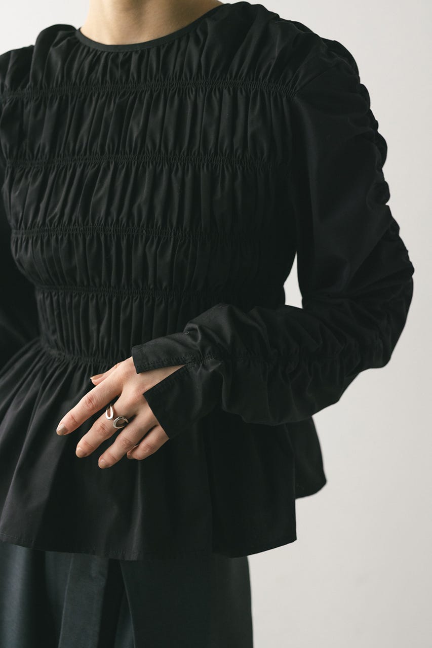 シャーリングブラウス BLK FREE