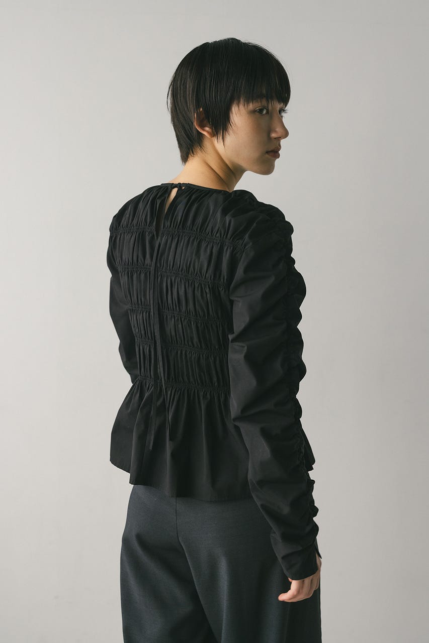 シャーリングブラウス BLK FREE