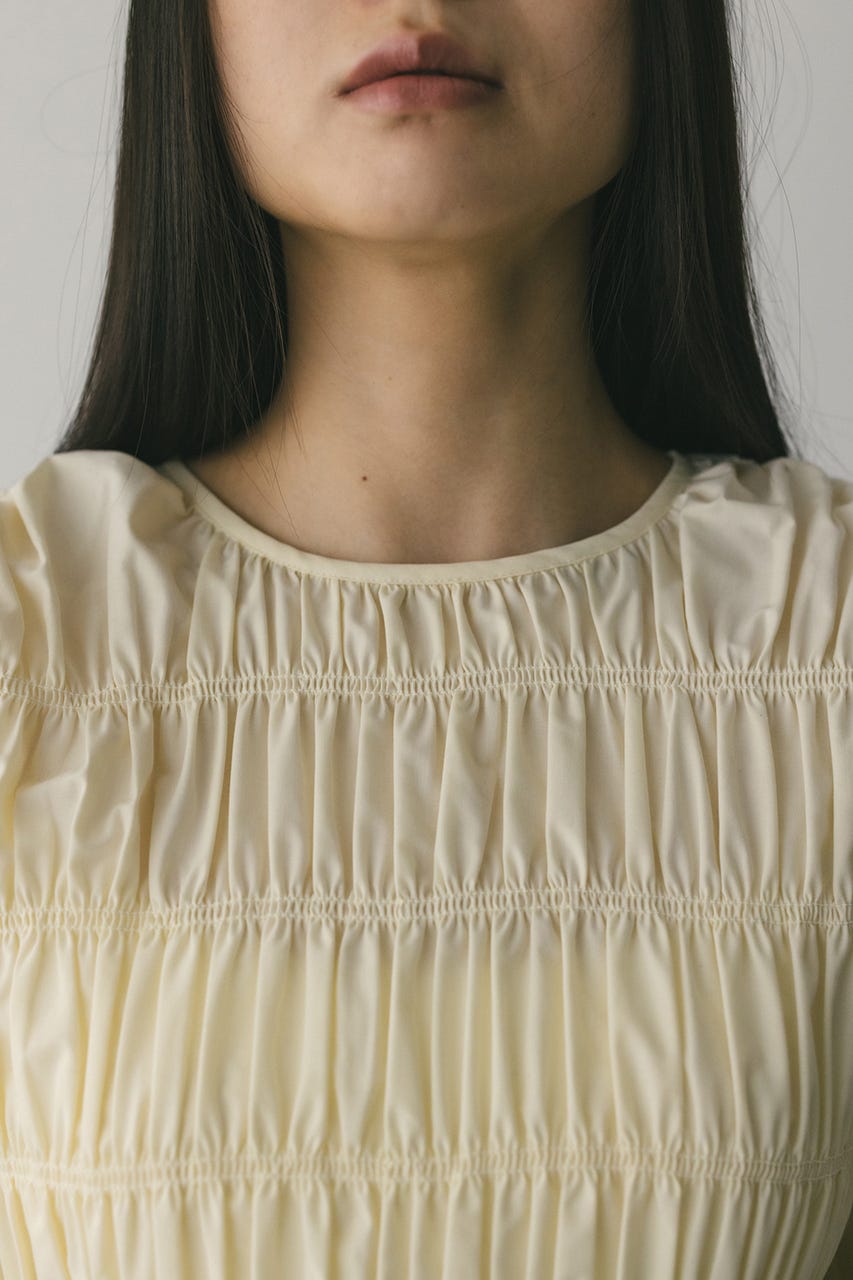 シャーリングブラウス WHT FREE