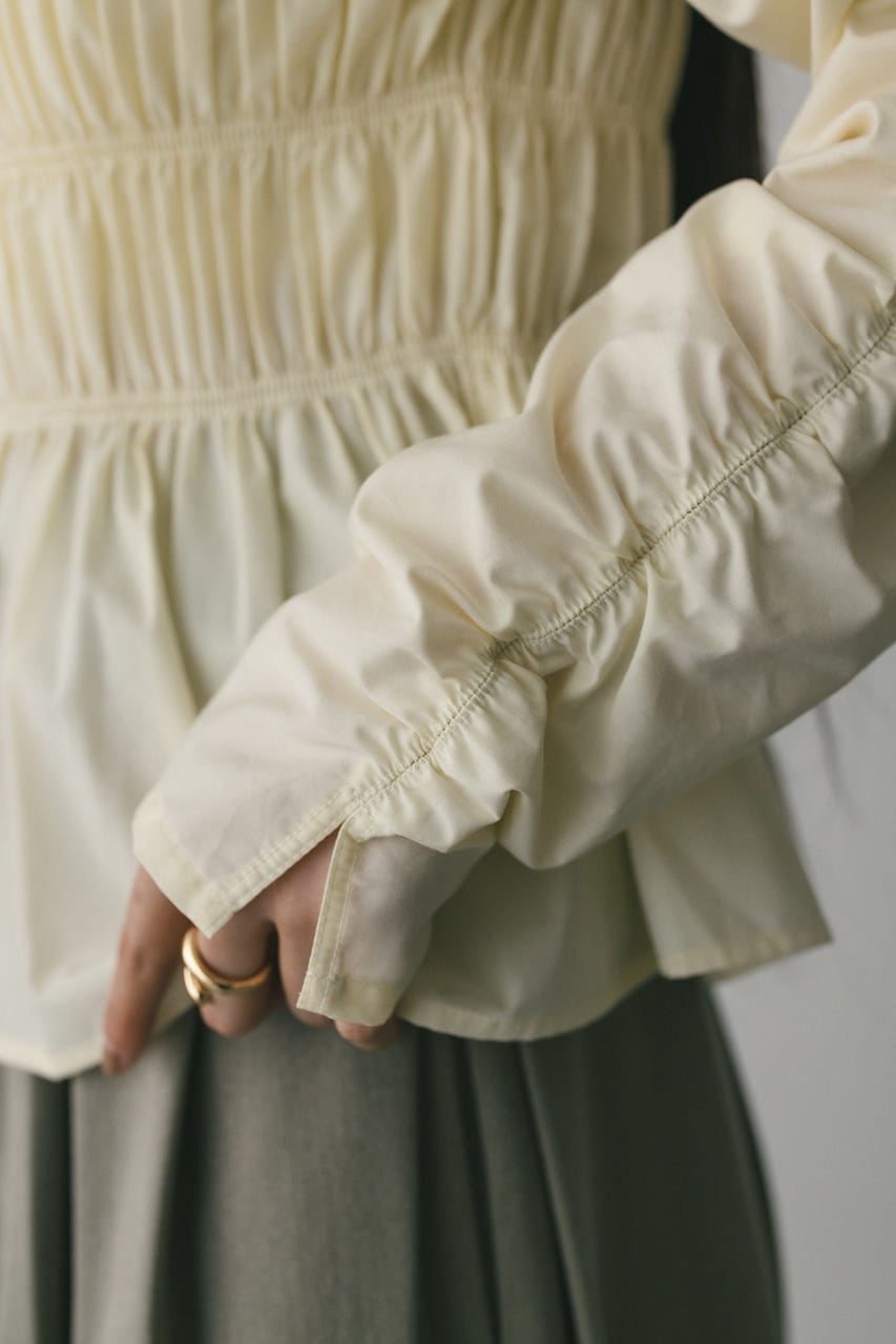 シャーリングブラウス WHT FREE