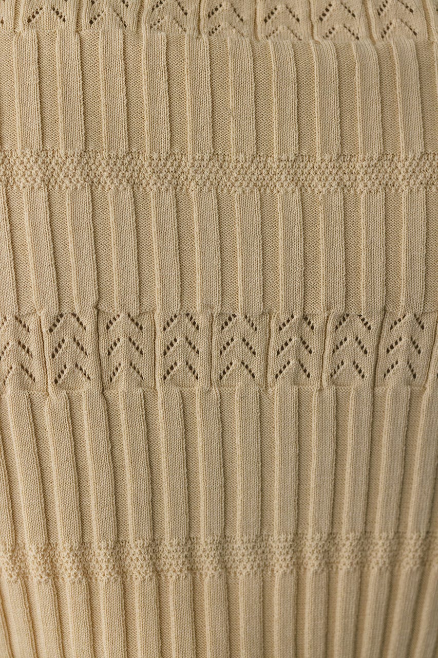 アイレットリブニットポロ BEG FREE