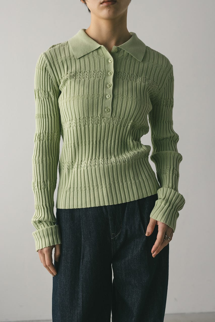 アイレットリブニットポロ MINT FREE