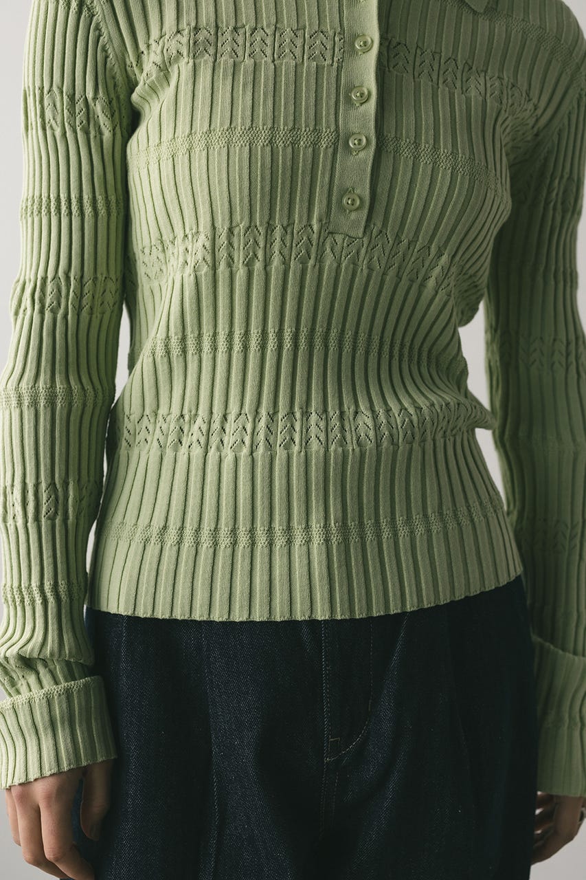 アイレットリブニットポロ MINT FREE