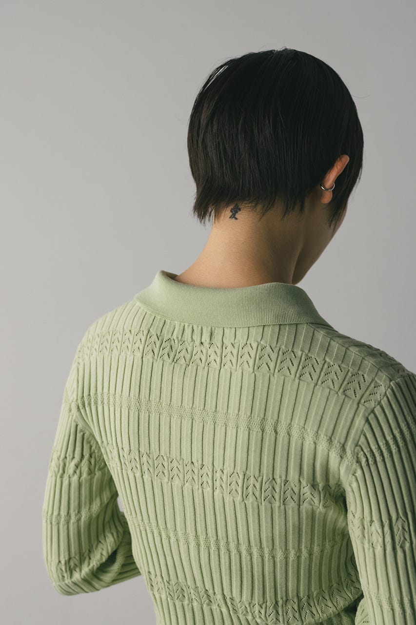 アイレットリブニットポロ MINT FREE
