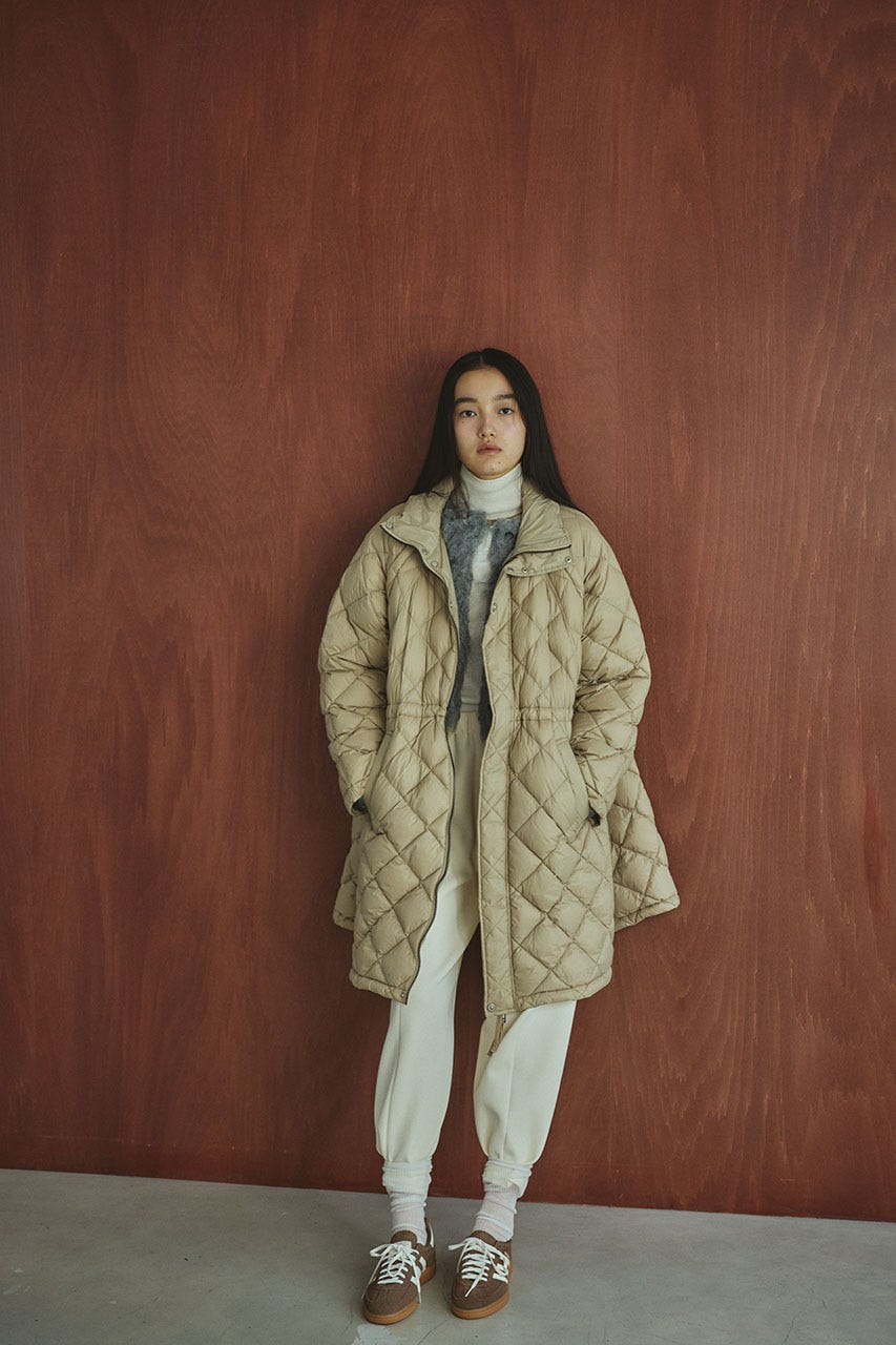 【別注】TAIONロングダウンコート BEG FREE