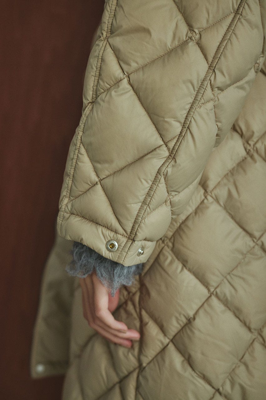 【別注】TAIONロングダウンコート BEG FREE