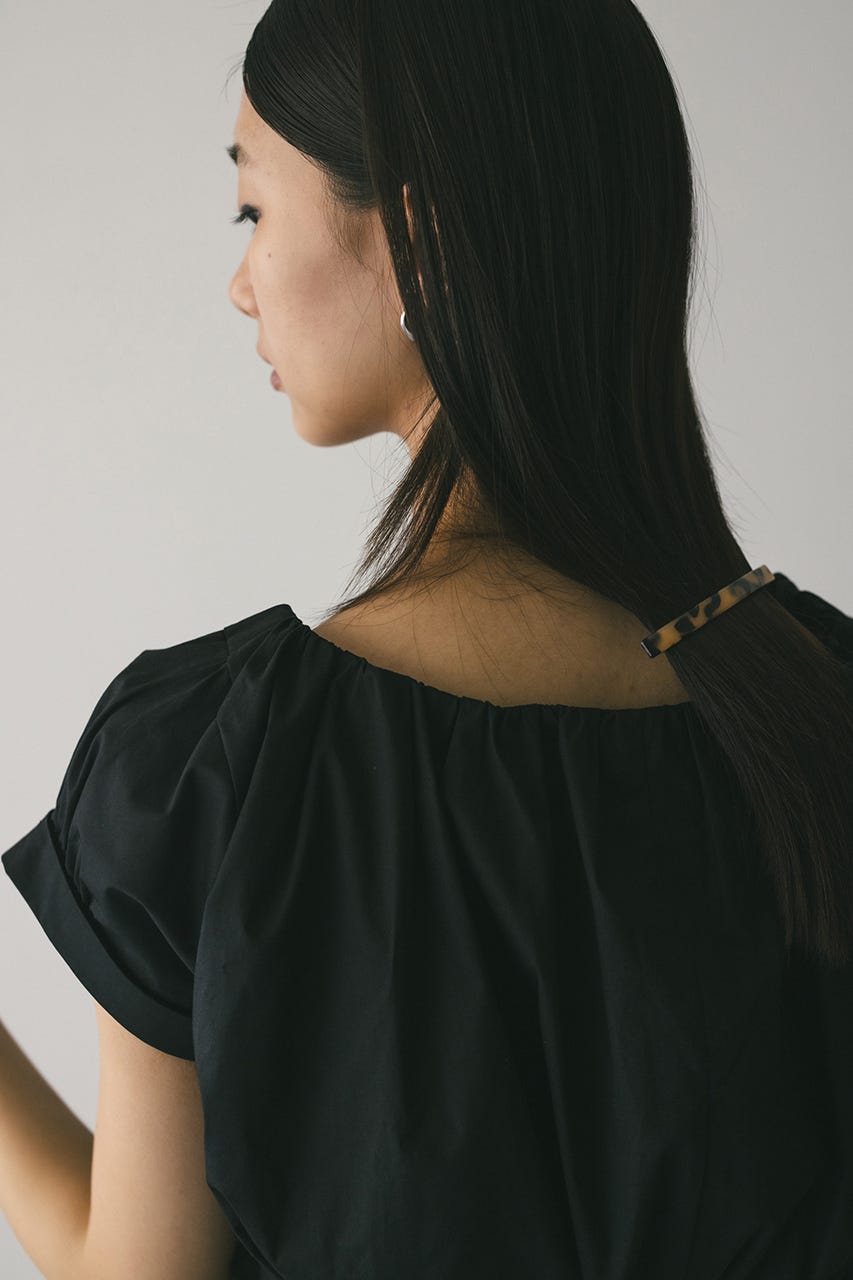 ショルダーギャザートップ BLK M