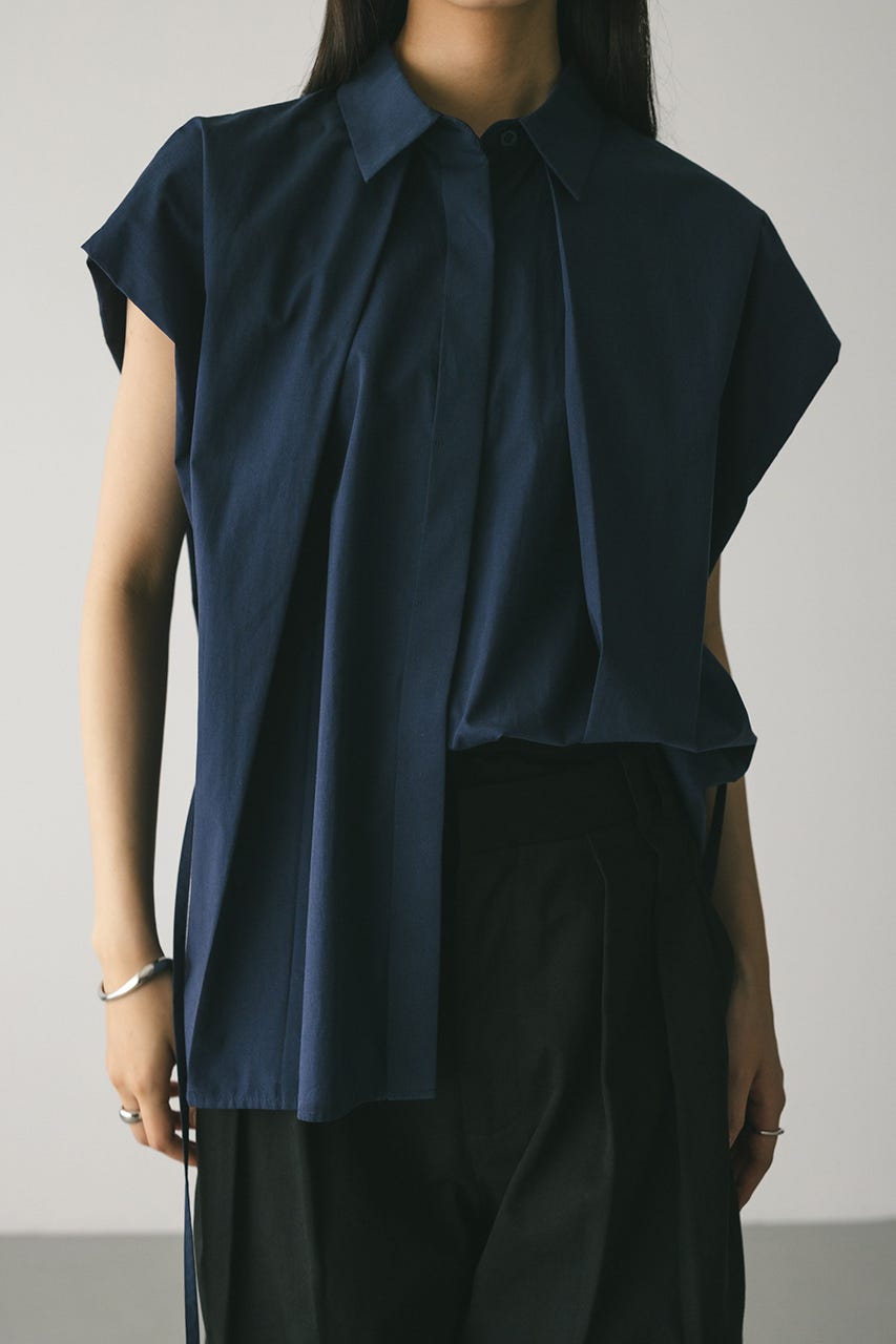 フロントタックボクシーシャツ NVY FREE