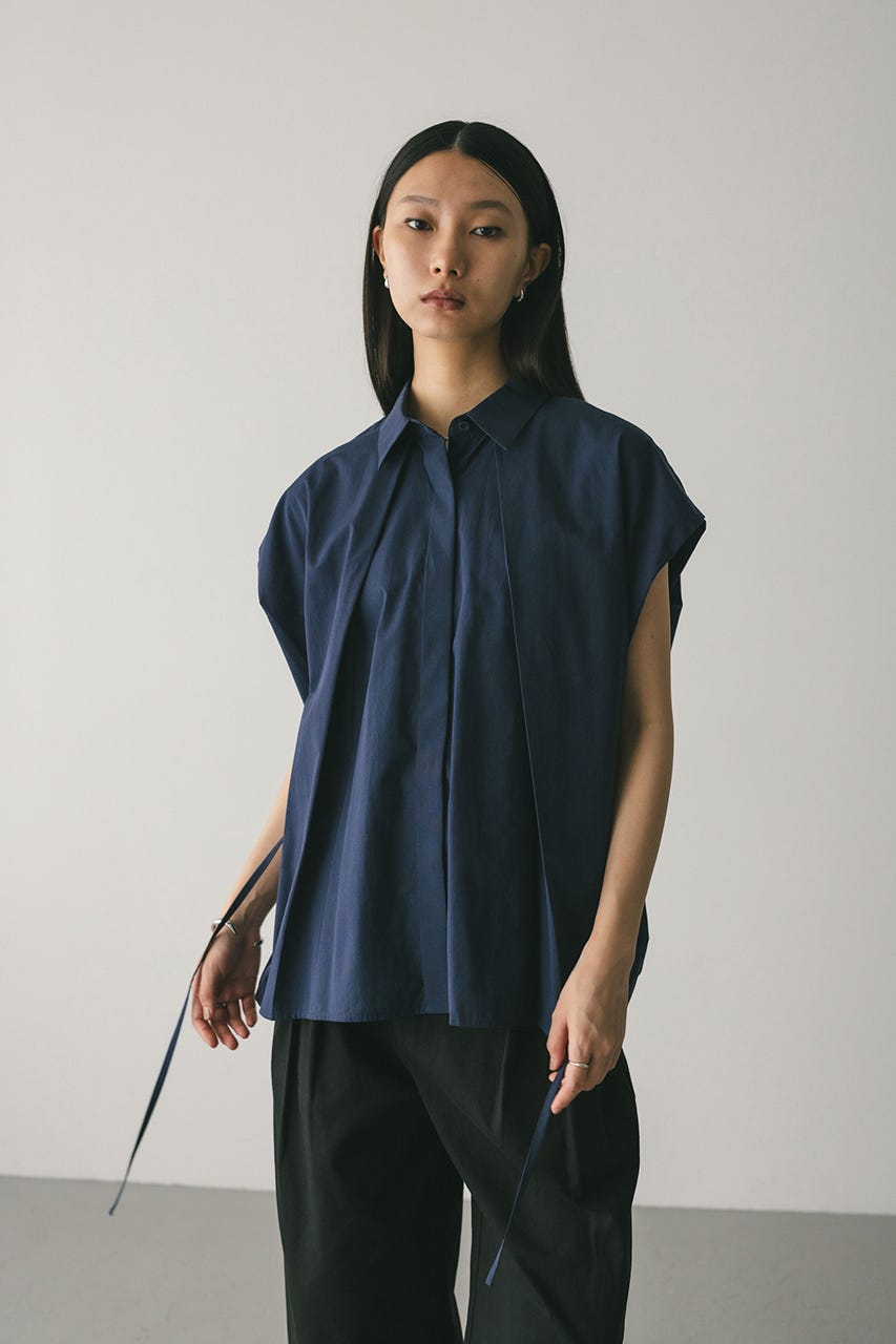 フロントタックボクシーシャツ NVY FREE