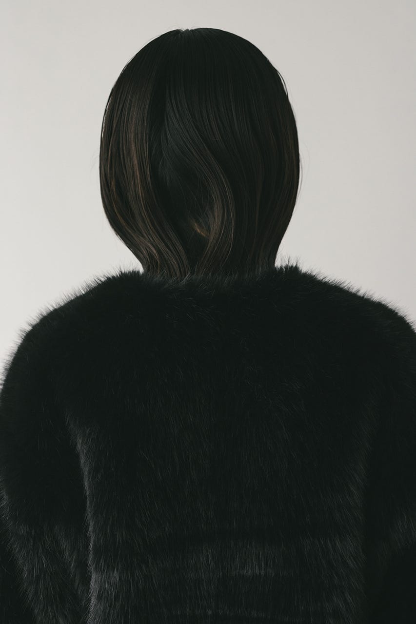 ノーカラーファージャケット BLK FREE