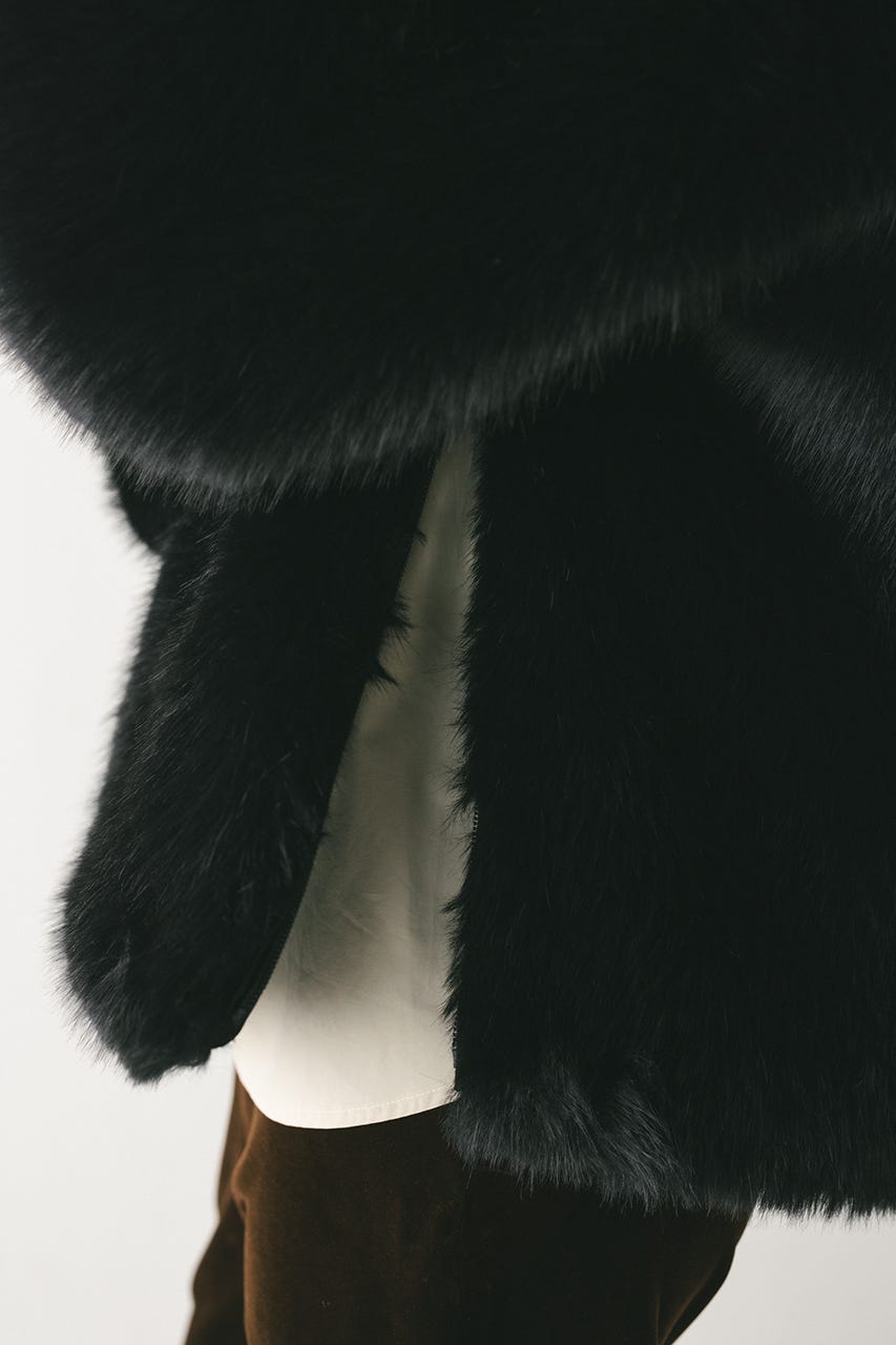 ノーカラーファージャケット BLK FREE