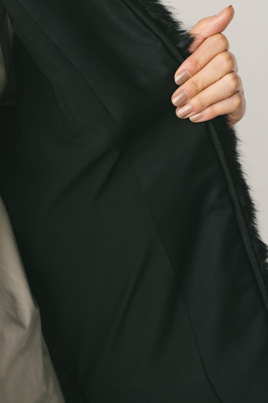 ノーカラーファージャケット BLK FREE