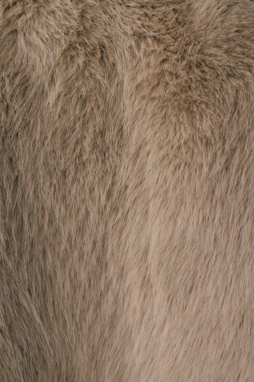 ノーカラーファージャケット L/BEG FREE