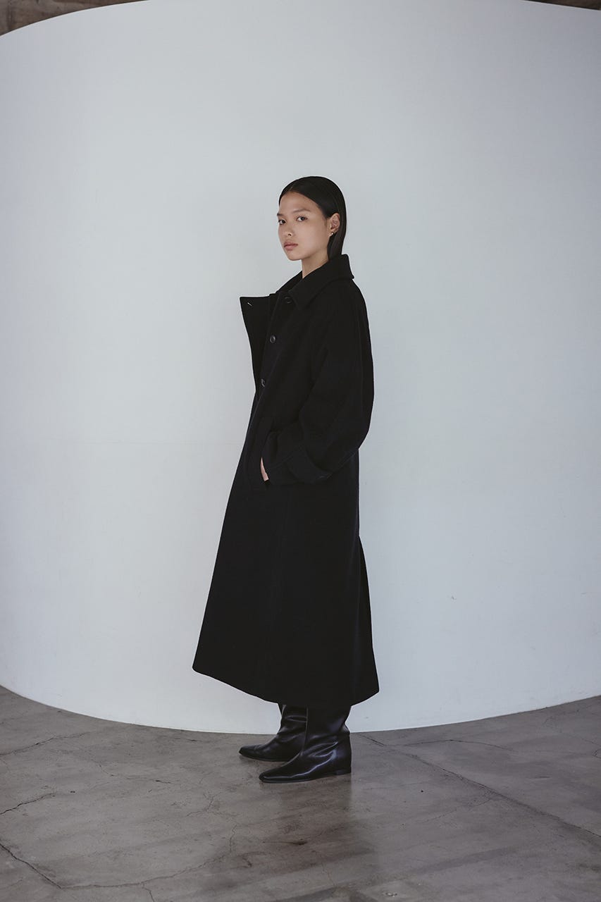 2WAYウールロングコート BLK S