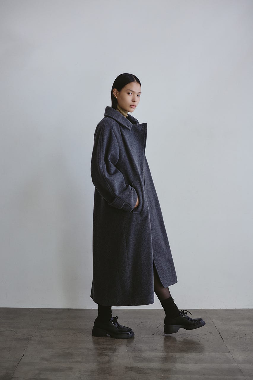 2WAYウールロングコート GRY M