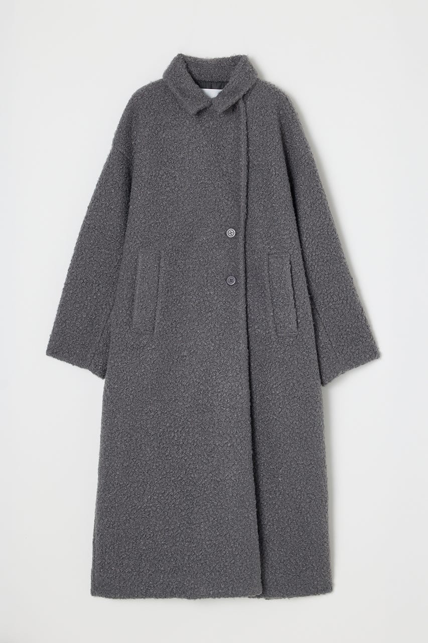 ブークレーベルトロングコート GRY S