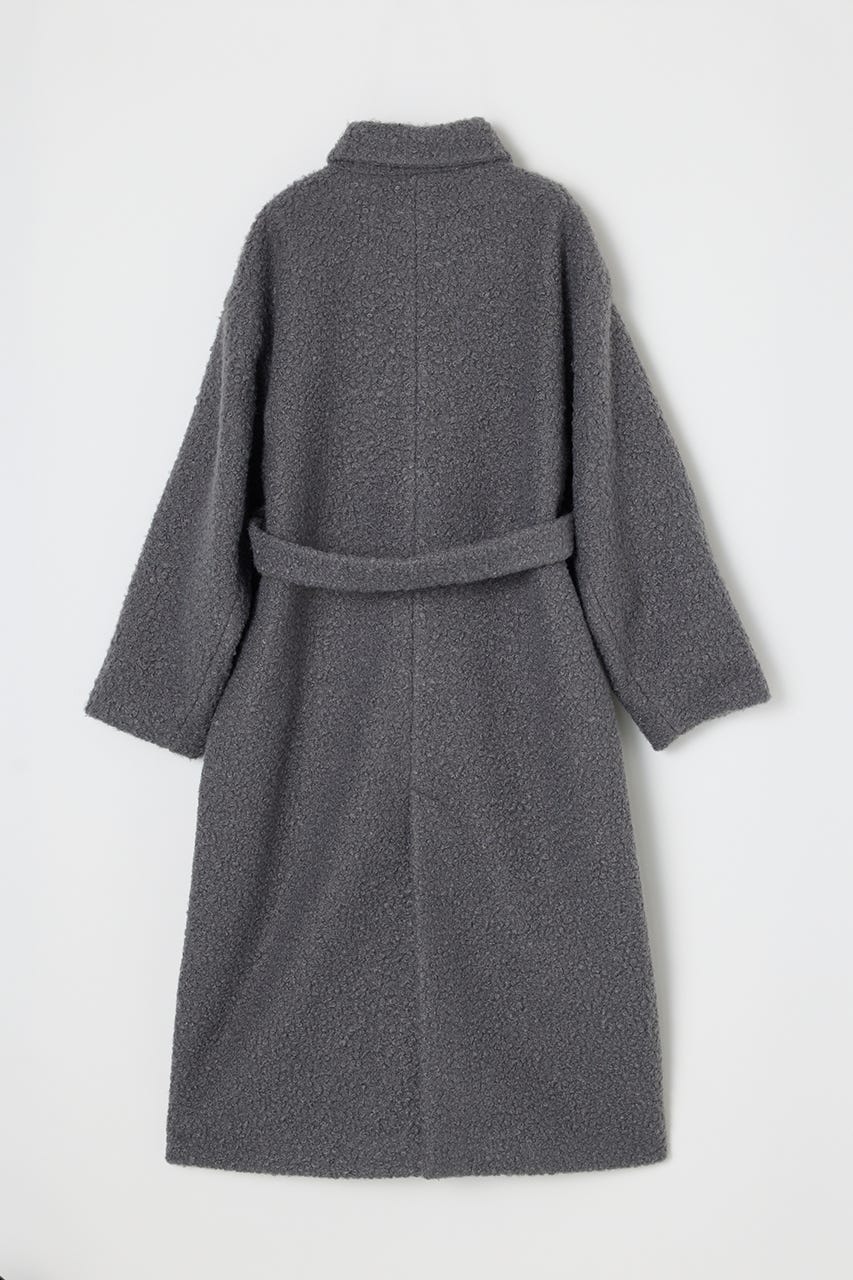 ブークレーベルトロングコート GRY S