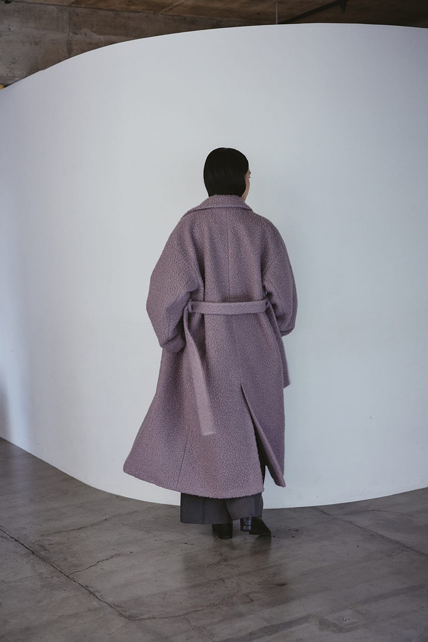 ブークレーベルトロングコート L/PUR S