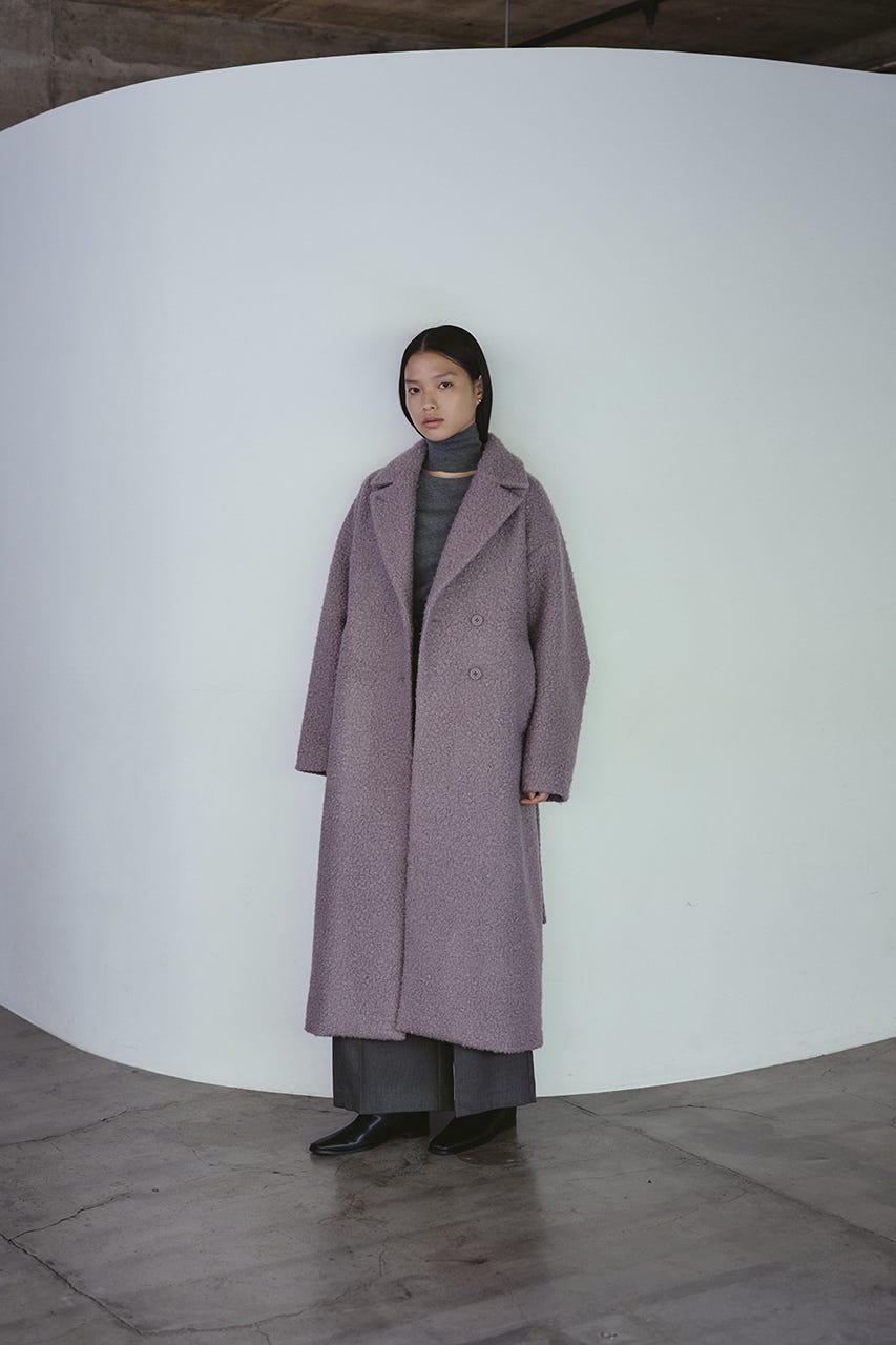 ブークレーベルトロングコート L/PUR S