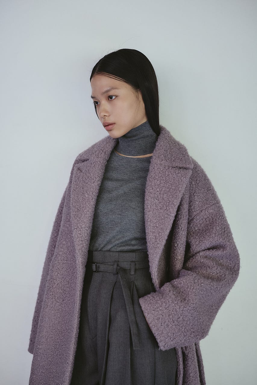 ブークレーベルトロングコート L/PUR S