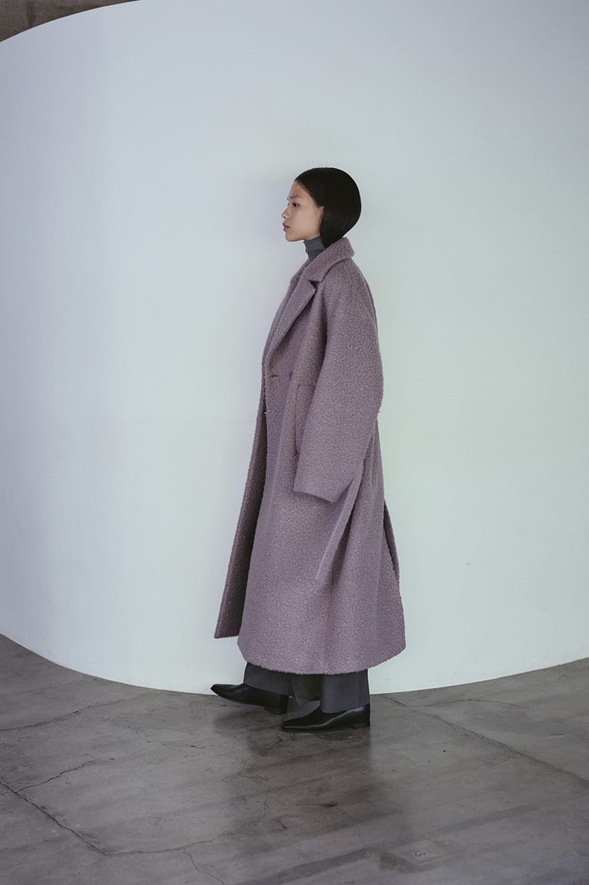 ブークレーベルトロングコート L/PUR S