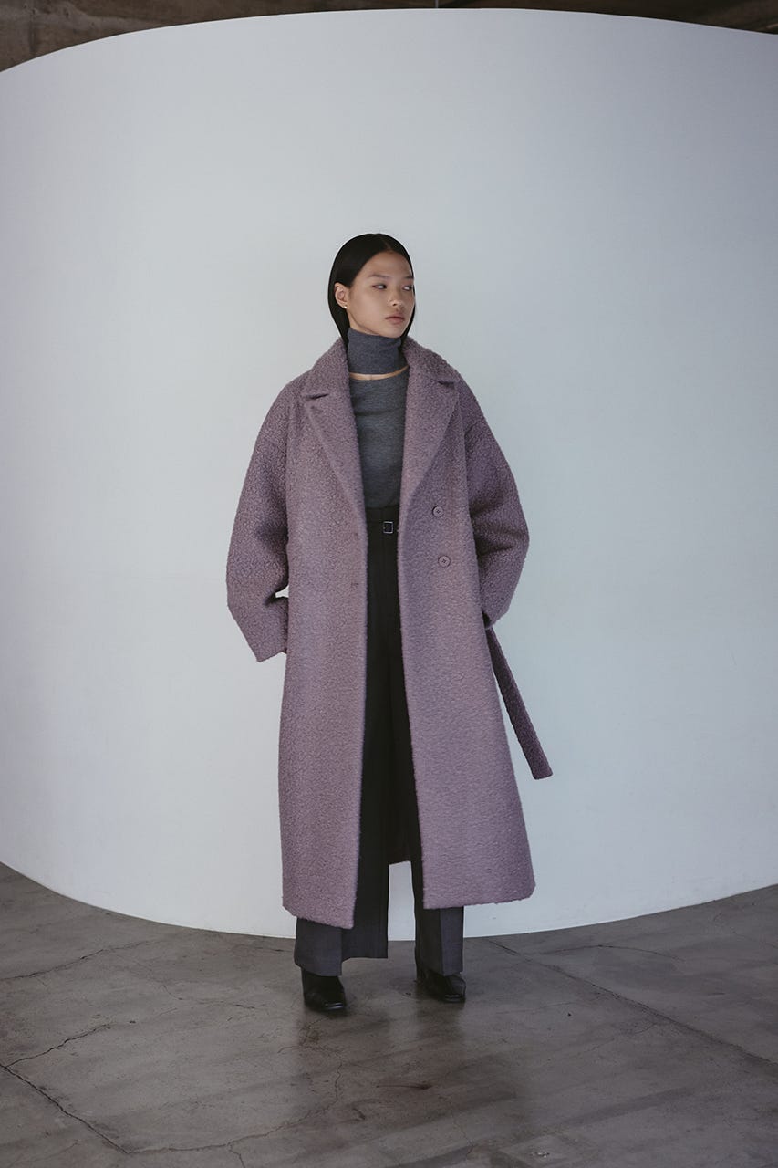 ブークレーベルトロングコート L/PUR S