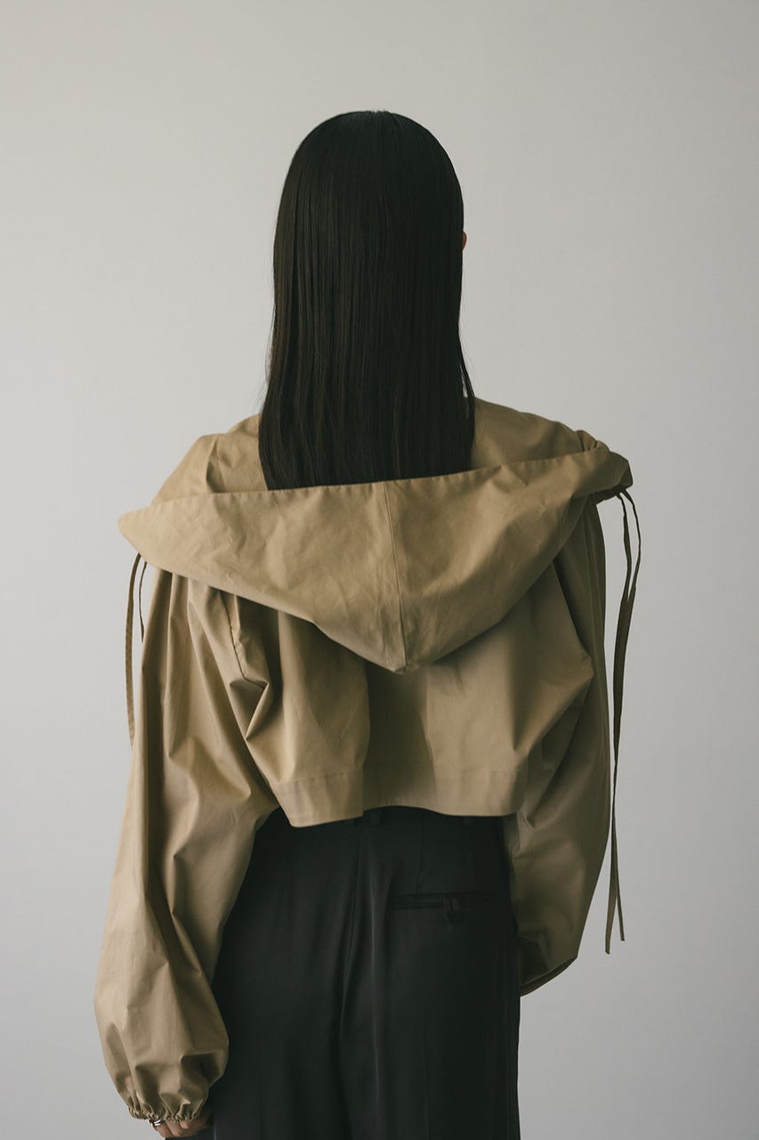 ビックフードショートジャケット BEG FREE