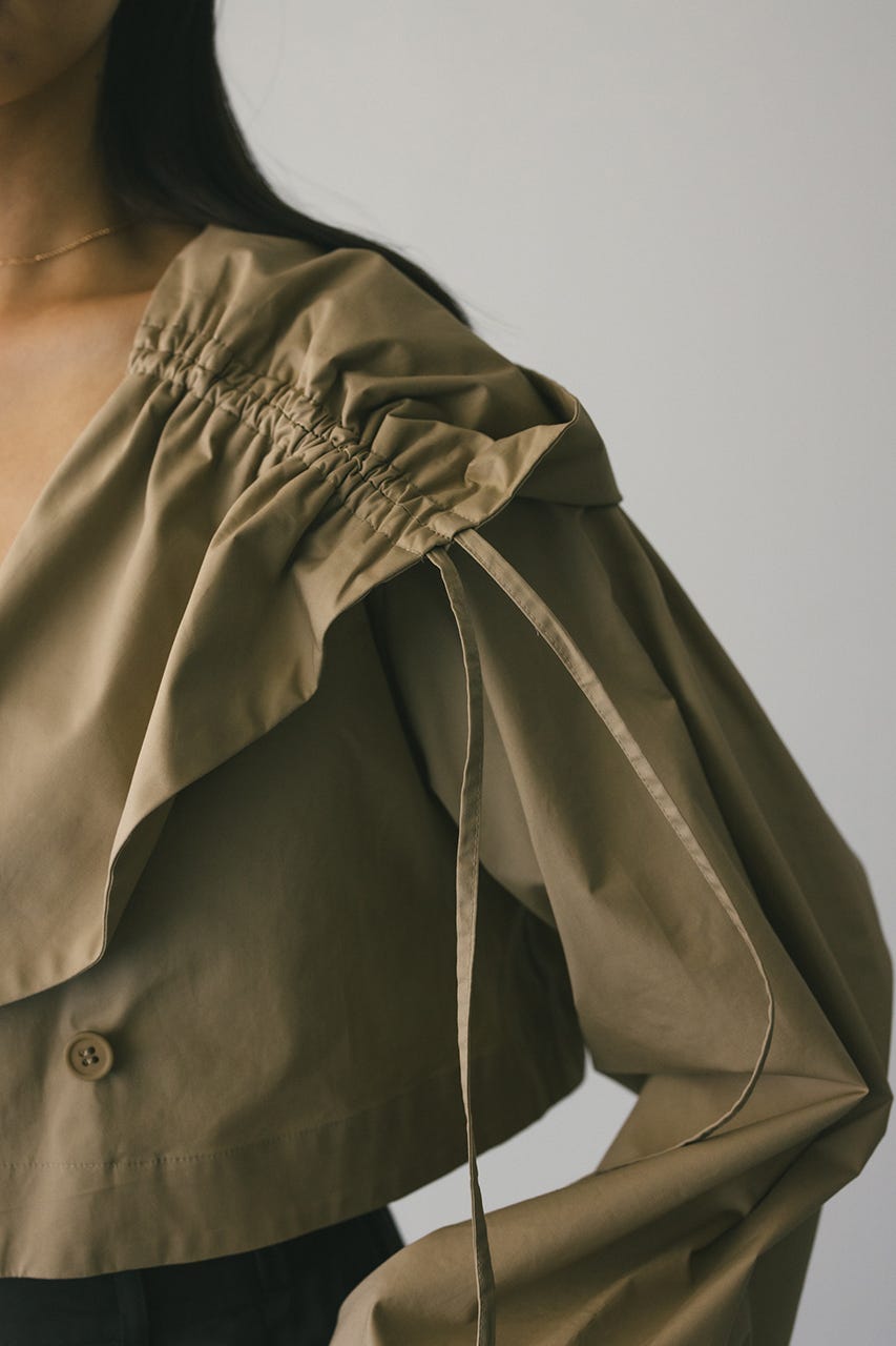 ビックフードショートジャケット BEG FREE