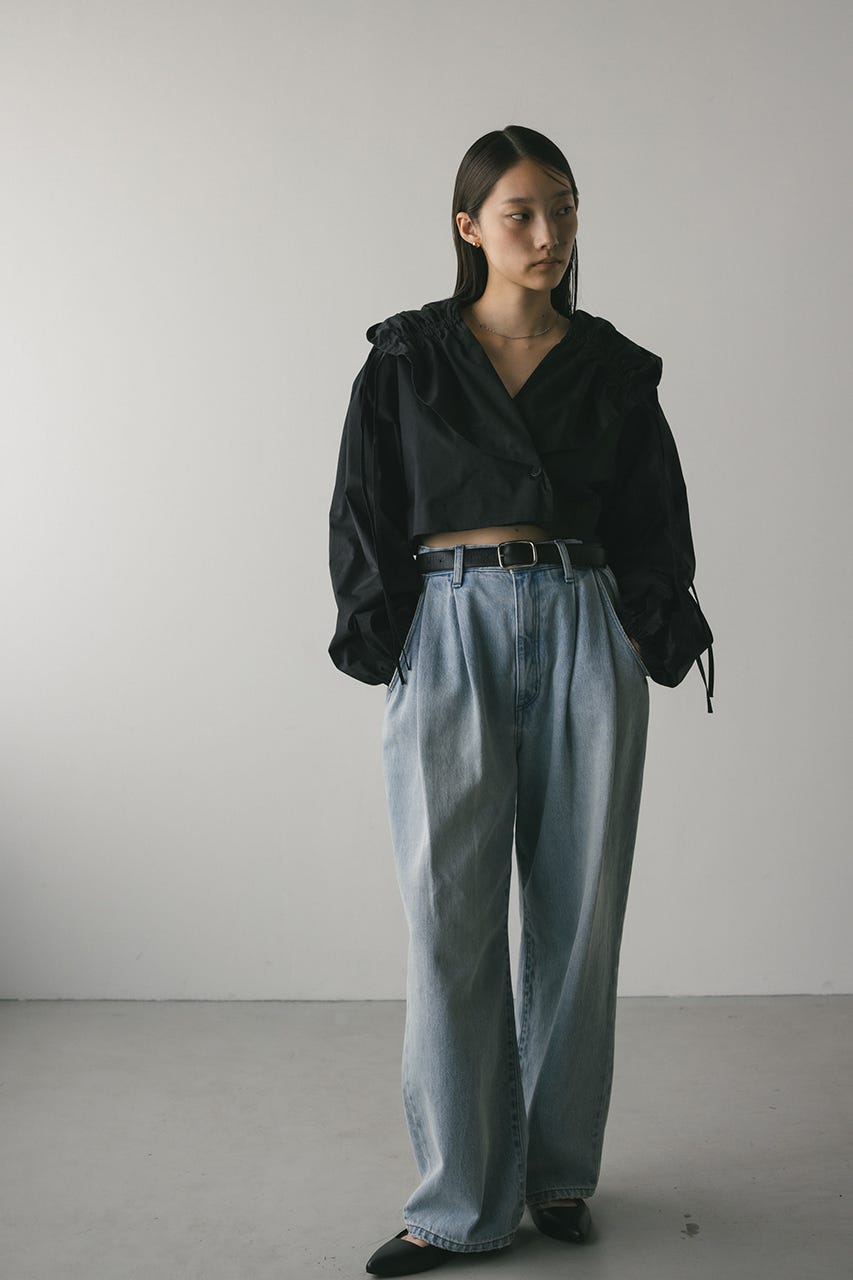 ビックフードショートジャケット BLK FREE