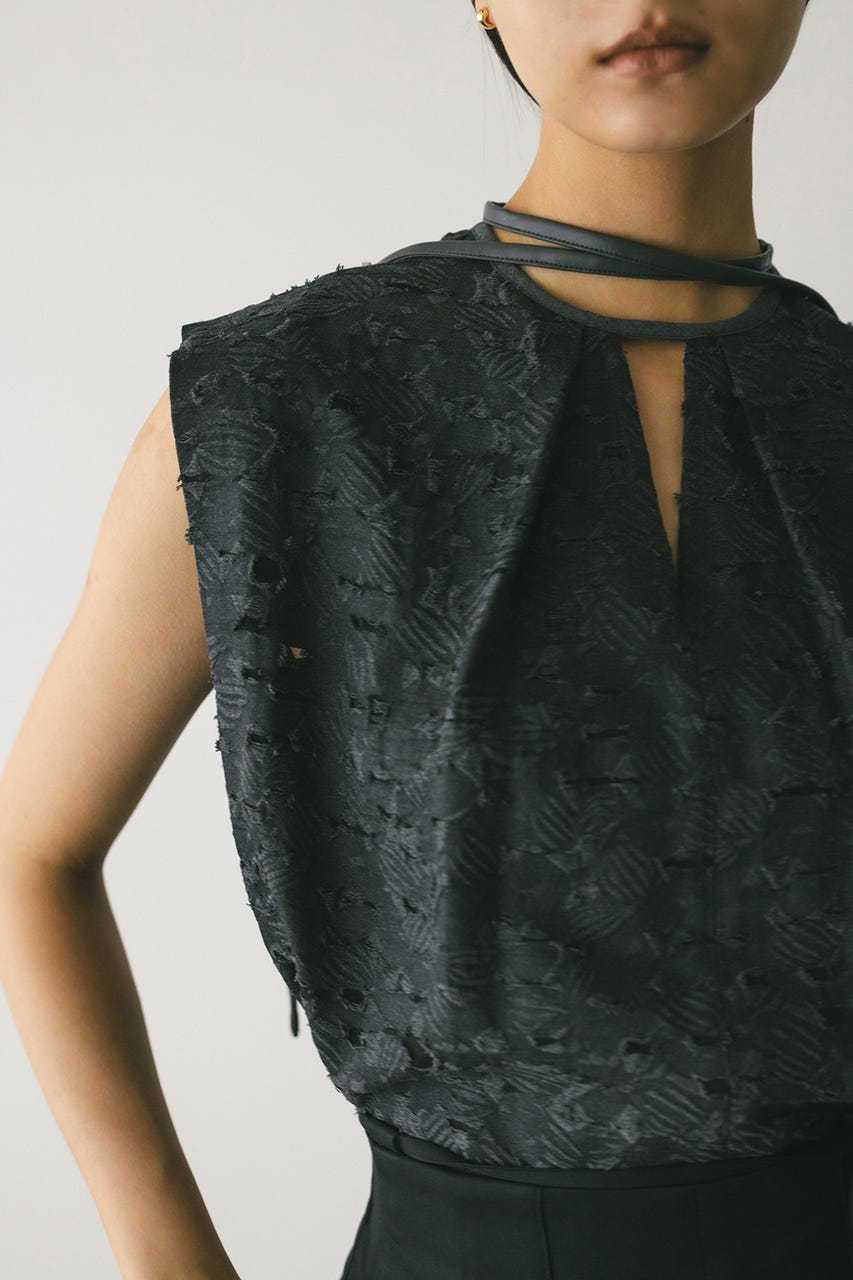 2WAYジャガードチョーカートップ GRY FREE