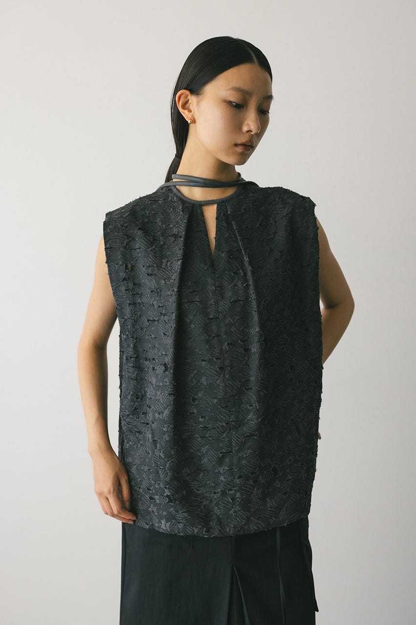 2WAYジャガードチョーカートップ GRY FREE
