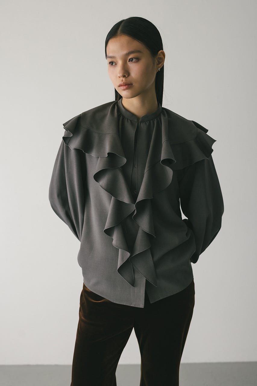 ラッフルカラーシャツ GRY FREE