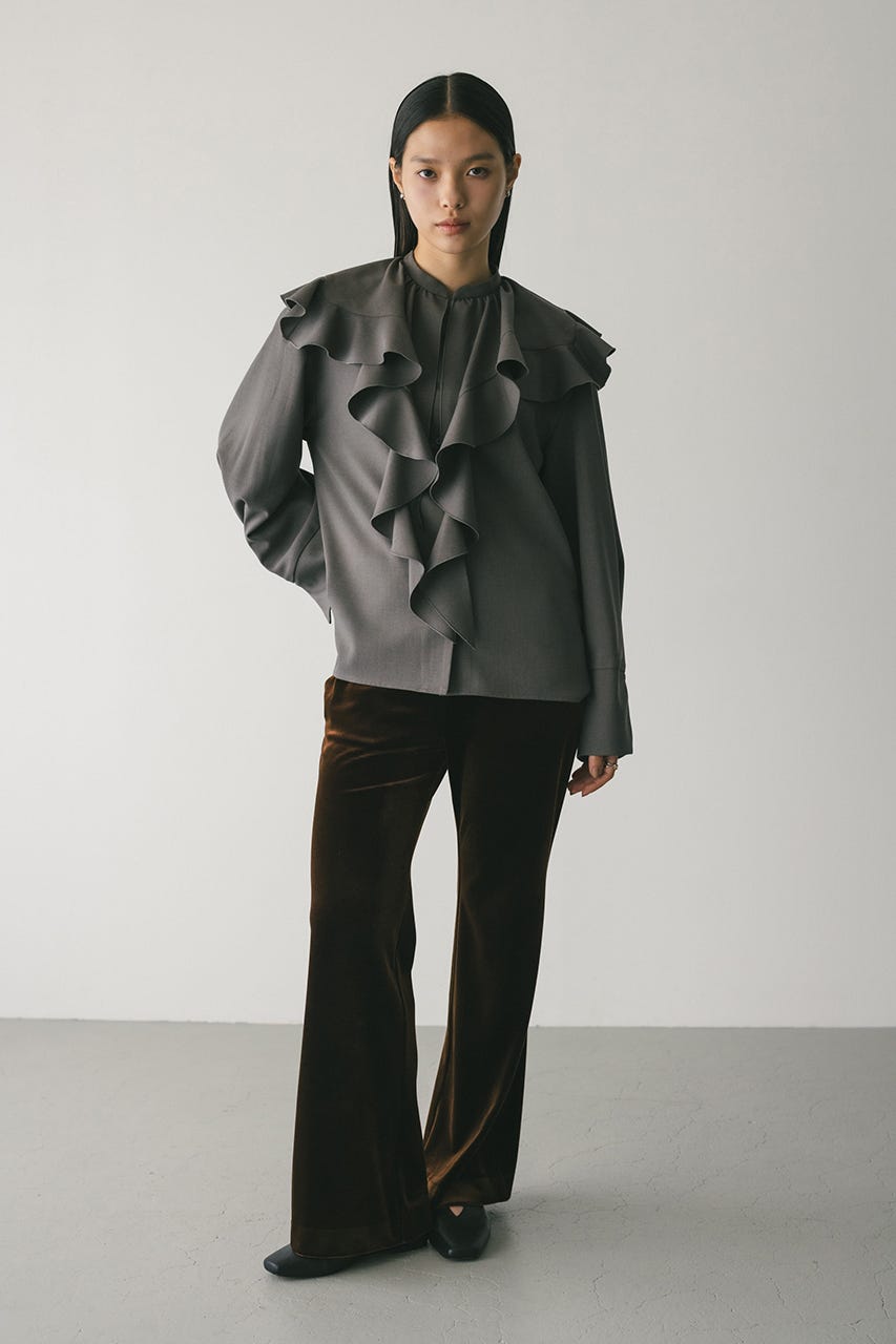 ラッフルカラーシャツ GRY FREE