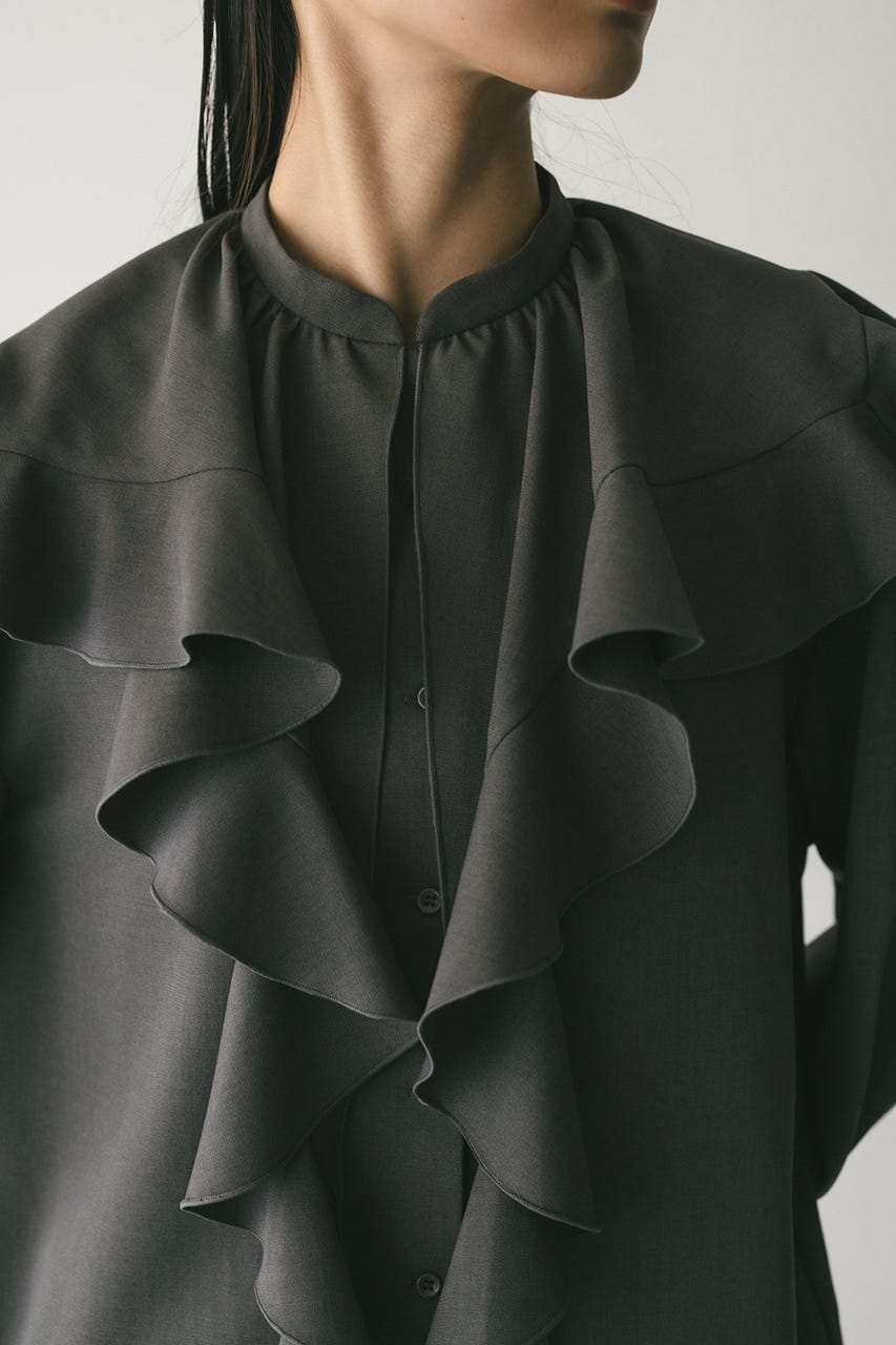 ラッフルカラーシャツ GRY FREE