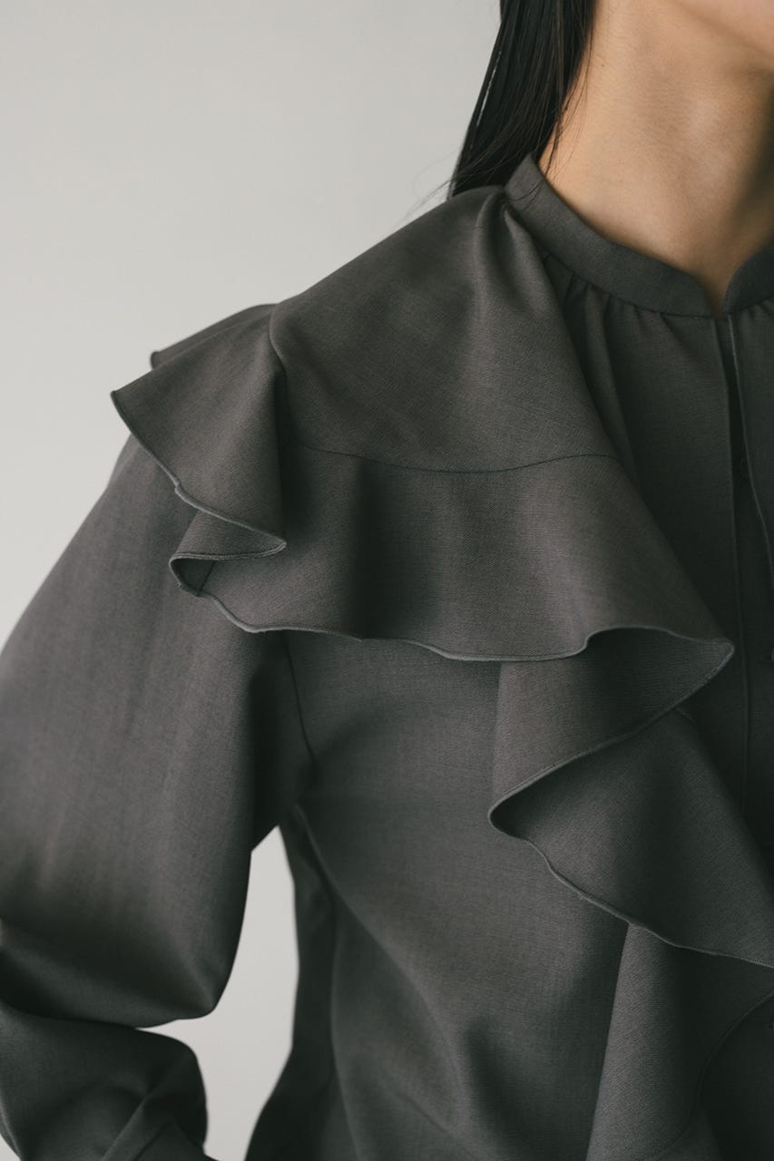 ラッフルカラーシャツ GRY FREE