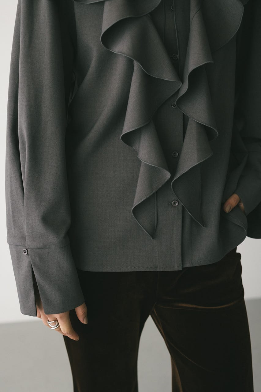 ラッフルカラーシャツ GRY FREE