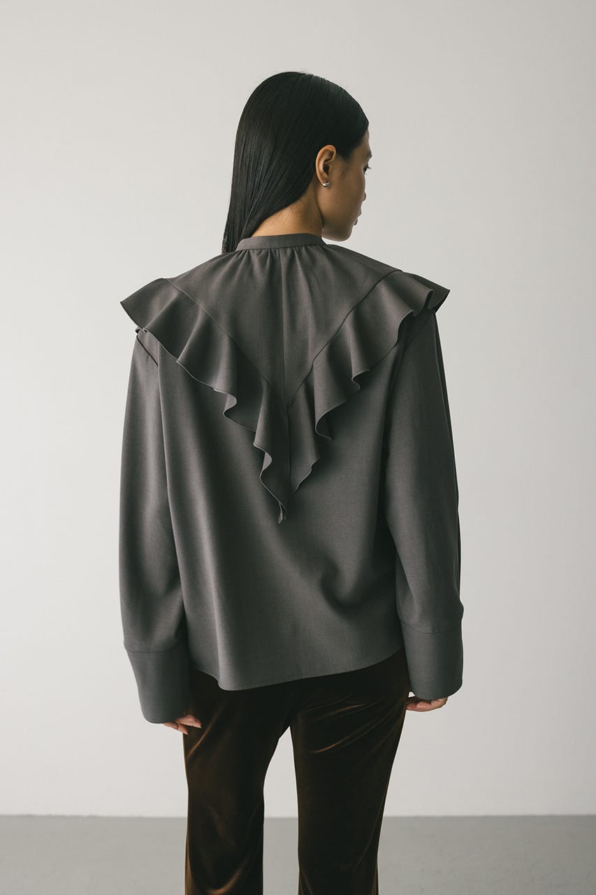 ラッフルカラーシャツ GRY FREE